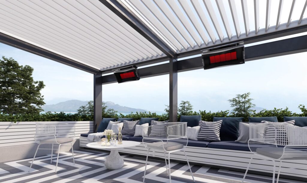 Residential porch with heaters from Gas Outdoor Patio Heaters